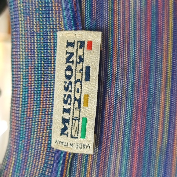 Missoni Sport multi color stripe polo collared shirt sz L - Picture 3 of 6
